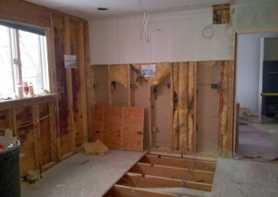Kitchen framing and drywall going up