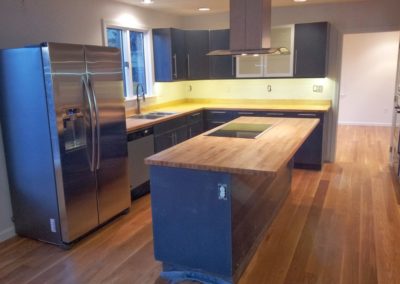 New island and cabinets