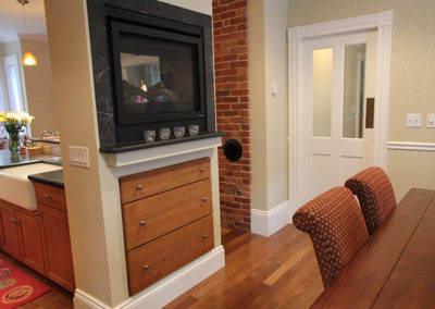 Another view of built-in gas fireplace