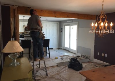Wall removed from dining room
