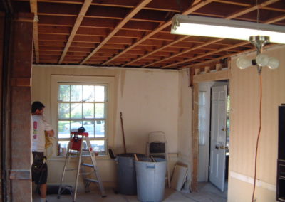 View toward dining room with wall out